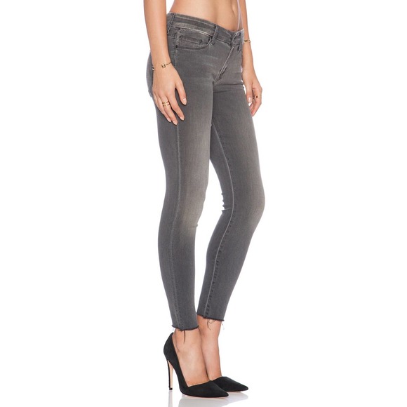 MOTHER The Looker Ankle Fray Raw Hem Skinny Denim Jeans Deep Voodoo Gray 27 - Picture 2 of 12
